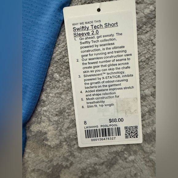 Lululemon Swiftly Tech Short-Sleeve Shirt 2.0 *Hip Length Pool Party - Picture 7 of 7